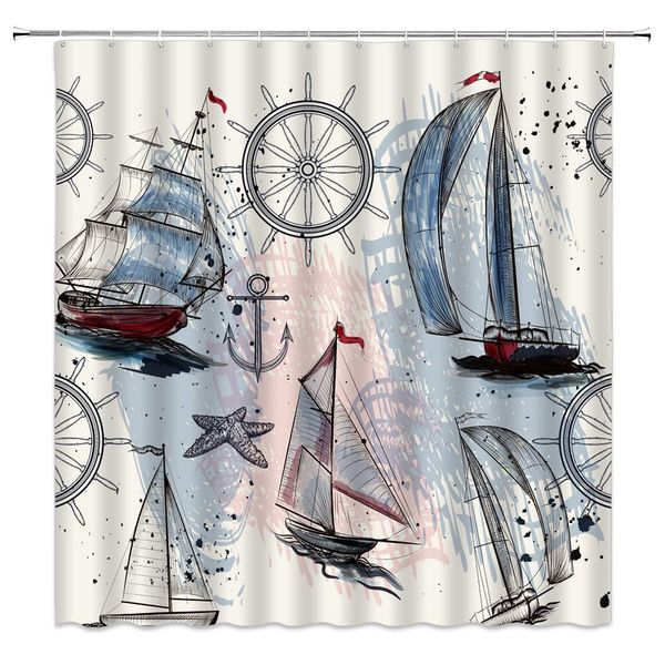 nautical theme shower curtain nostalgic anchor ship rudder sailing starfish color doodle, 70x70 inch polyester fabric bathroom
nautical theme shower curtain nostalgic anchor ship rudder sailing starfish color doodle, 70x70 inch polyester fabric bathroom