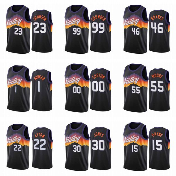 custom 2020 sun city black style jerseys 23 johnson 99 crowder 46 baynes 1 booker 00 custom 55 moore 22 ayton 30 jones basketball jersey, Black;red
custom 2020 sun city black style jerseys 23 johnson 99 crowder 46 baynes 1 booker 00 custom 55 moore 22 ayton 30 jones basketball jersey, Black;red