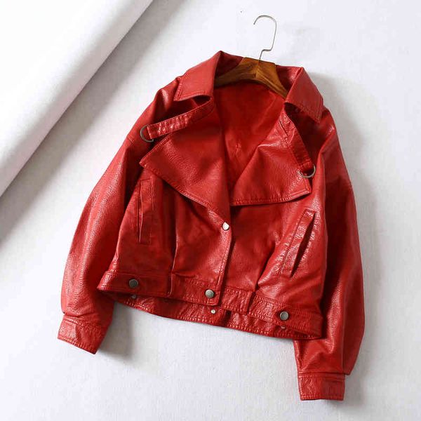 women's leather & faux women jacket batwing sleeve vintage biker coat short zipper motor pu red spring street b4p9, Black
women's leather & faux women jacket batwing sleeve vintage biker coat short zipper motor pu red spring street b4p9, Black