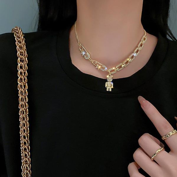 pendant necklaces zircon charm women's necklace cute bear simple classic ladies retro fashion clavicle chain women, Silver
pendant necklaces zircon charm women's necklace cute bear simple classic ladies retro fashion clavicle chain women, Silver