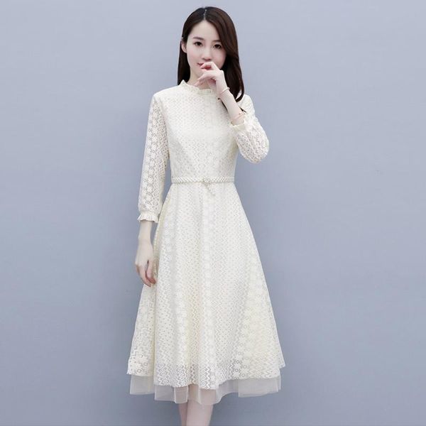dress women 2021 spring plus size elegant a-line black o-neck ladies lace vintage casual dresses, Black;gray
dress women 2021 spring plus size elegant a-line black o-neck ladies lace vintage casual dresses, Black;gray