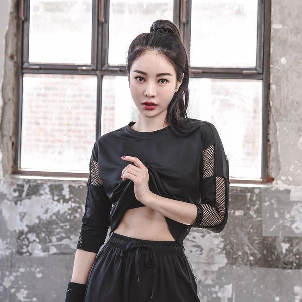 running jerseys korean yoga 3 / 4 sleeve mesh quick dry breathable back hollow fitness t-shirt sport active gym clothing, Black;blue
running jerseys korean yoga 3 / 4 sleeve mesh quick dry breathable back hollow fitness t-shirt sport active gym clothing, Black;blue