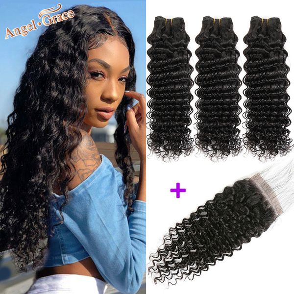 Human (For Black) Hair Closures AngelGrace Hair Brazilian Deep Wave Bundles Transparent/HD Lace Closure 3 Bundles With Closure, Medium brown closure
Human (For Black) Hair Closures AngelGrace Hair Brazilian Deep Wave Bundles Transparent/HD Lace Closure 3 Bundles With Closure, Medium brown closure