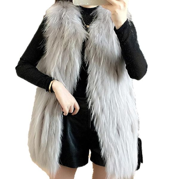 women's fur & faux women winter vest coat real raccoon warm waistcoat handmade fluffy soft grey beige, Black
women's fur & faux women winter vest coat real raccoon warm waistcoat handmade fluffy soft grey beige, Black