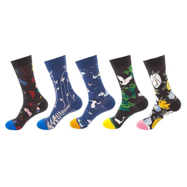 men's socks 1 pair couple cartoon print trend harajuku fall/winter mid-tube stockings and women's sports, Black
men's socks 1 pair couple cartoon print trend harajuku fall/winter mid-tube stockings and women's sports, Black