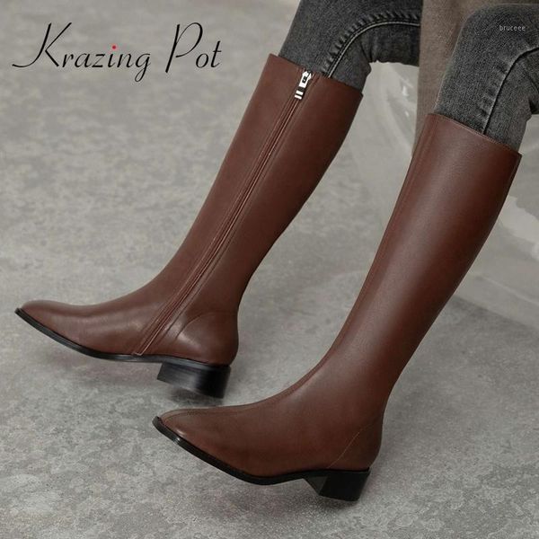 boots krazing pot split leather square toe med heel european style simple design solid beauty lady daily wear knee-high l341, Black
boots krazing pot split leather square toe med heel european style simple design solid beauty lady daily wear knee-high l341, Black