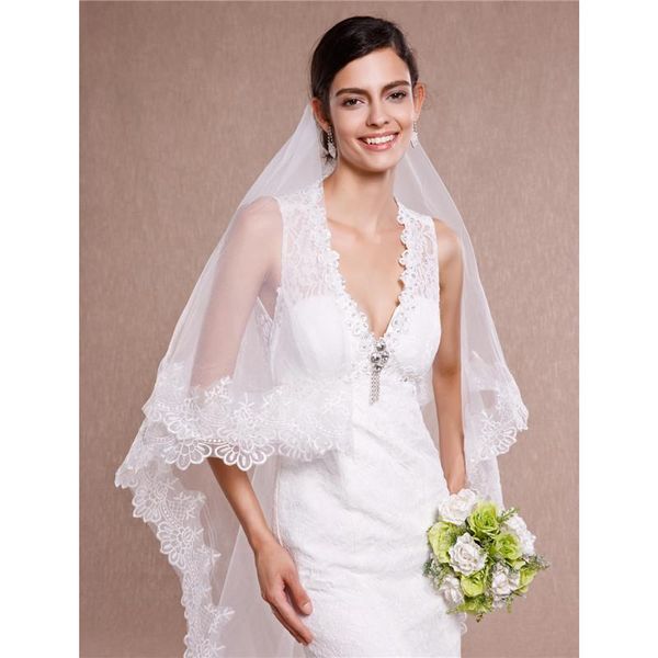 bridal veils lan ting bride one-tier lace applique edge wedding veil chapel 53 110.24 in (280cm) organza, Black
bridal veils lan ting bride one-tier lace applique edge wedding veil chapel 53 110.24 in (280cm) organza, Black