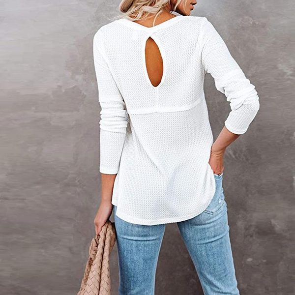 women's t-shirt spring autumn t-shirts hollow out solid color o-neck long sleeve t shirt woman clothing casual loose pullovers top, White
women's t-shirt spring autumn t-shirts hollow out solid color o-neck long sleeve t shirt woman clothing casual loose pullovers top, White