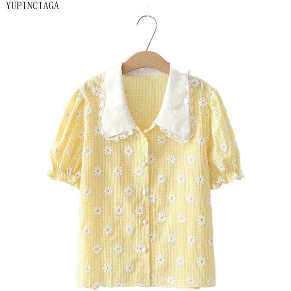 women's blouses & shirts women japanese fresh lapel lace embroidery flower bubble 2021 summer and cotton short-seeved shirt, White
women's blouses & shirts women japanese fresh lapel lace embroidery flower bubble 2021 summer and cotton short-seeved shirt, White