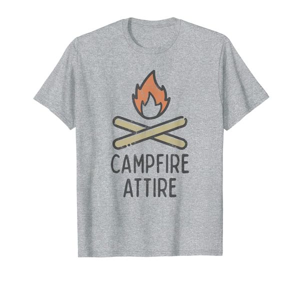 campfire attire shirt, graphic campfire camping t-shirt, White;black 
campfire attire shirt, graphic campfire camping t-shirt, White;black
