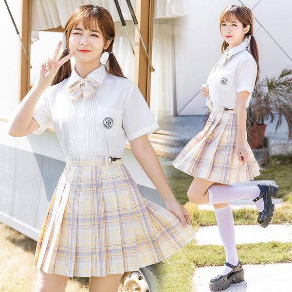 clothing sets jk uniforms will float on the original plaid skirt spot pleated college students wind in spring and summer skirts bow ties, White
clothing sets jk uniforms will float on the original plaid skirt spot pleated college students wind in spring and summer skirts bow ties, White