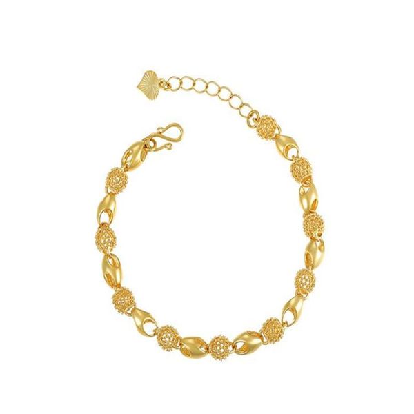 link, chain bracelet jewelry simple buddha beads hollow out smooth copper plated with 24k gold for women, Black
link, chain bracelet jewelry simple buddha beads hollow out smooth copper plated with 24k gold for women, Black