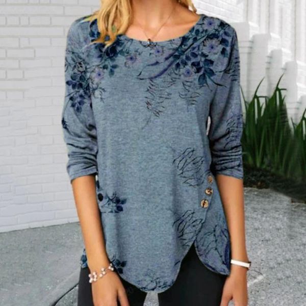 women's t-shirt spring autumn fashion woman casual floral printed button long sleeve t-shirts irregular hem pullover plus size#35, White
women's t-shirt spring autumn fashion woman casual floral printed button long sleeve t-shirts irregular hem pullover plus size#35, White