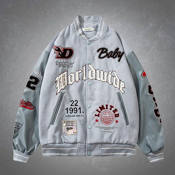 men's jackets streetwear baseball jacket mens letters towel embroidery pu leather sleeve patchwork coats harajuku loose bomber unisex, Black;brown
men's jackets streetwear baseball jacket mens letters towel embroidery pu leather sleeve patchwork coats harajuku loose bomber unisex, Black;brown
