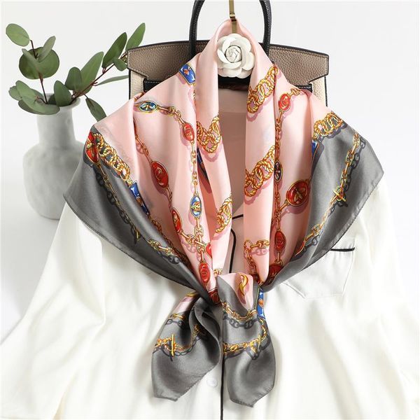 scarves silk feeling square scarf women foulard bandana hijab headband luxury design print chain neckerchief neck shawls 2021, Blue;gray
scarves silk feeling square scarf women foulard bandana hijab headband luxury design print chain neckerchief neck shawls 2021, Blue;gray