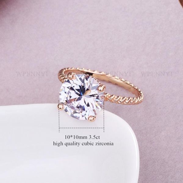 wedding rings rose gold color clear round cubic zirconia 10mm 3.5ct hearts & arrows 4 prong woman wholesale christmas gifts, Slivery;golden
wedding rings rose gold color clear round cubic zirconia 10mm 3.5ct hearts & arrows 4 prong woman wholesale christmas gifts, Slivery;golden
