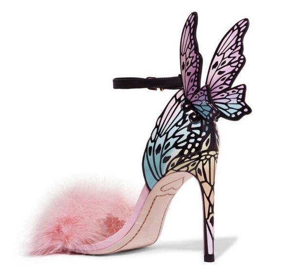 sandals butterfly wing women high heel woman shoes stiletto heels pink fur decor colorful thin wedding bride, Black
sandals butterfly wing women high heel woman shoes stiletto heels pink fur decor colorful thin wedding bride, Black