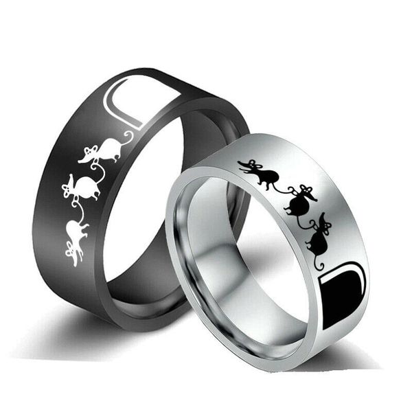 8mm silver black the mouse rings stainless steel band gifts jewelry for men size 6-13
8mm silver black the mouse rings stainless steel band gifts jewelry for men size 6-13