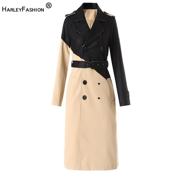 women's trench coats harleyfashion winter women elegant color patchwork casual coat long straight lady windbreak, Tan;black
women's trench coats harleyfashion winter women elegant color patchwork casual coat long straight lady windbreak, Tan;black