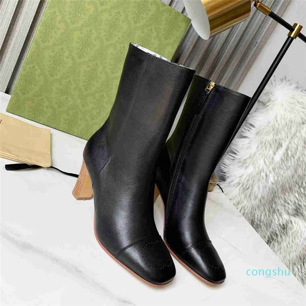 designer boots women winter metal button chain shoes leather low heel high heels boot luxury q35 1, Black
designer boots women winter metal button chain shoes leather low heel high heels boot luxury q35 1, Black