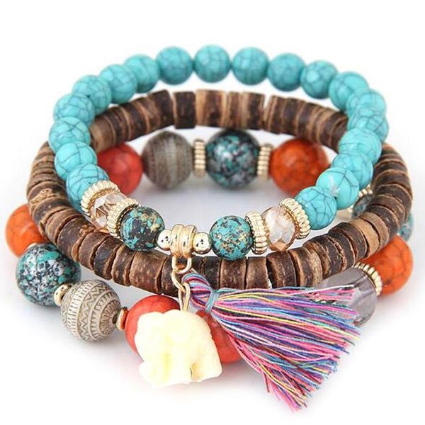 beaded, strands trend bohemian simple and versatile infant elephant tassel wooden beads beaded bracelet multi-layer temperament, Black
beaded, strands trend bohemian simple and versatile infant elephant tassel wooden beads beaded bracelet multi-layer temperament, Black