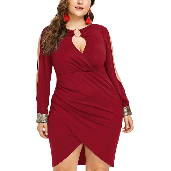 stylish women dresses fashion long sleeve ladies dress clothes sequin plus size keyhole neck ring slit bodycon vestidos casual, Black;gray
stylish women dresses fashion long sleeve ladies dress clothes sequin plus size keyhole neck ring slit bodycon vestidos casual, Black;gray