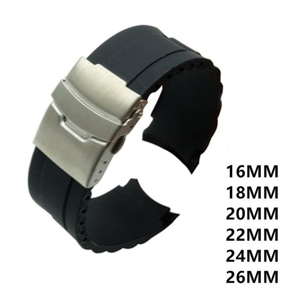 watch bands 16mm 18mm 20mm 22mm 24mm 26mm silicone rubber diver arc strap with folding stainless steel clasp buckle diy, Black;brown
watch bands 16mm 18mm 20mm 22mm 24mm 26mm silicone rubber diver arc strap with folding stainless steel clasp buckle diy, Black;brown