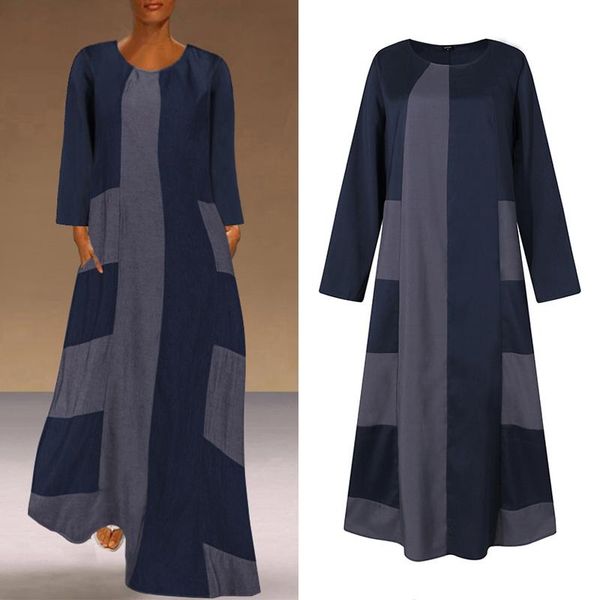 plus size 2021 vintage patchwork dress women's autumn sundress vonda casual front pockets long sleeve vestidos oversized dresses, Black;gray
plus size 2021 vintage patchwork dress women's autumn sundress vonda casual front pockets long sleeve vestidos oversized dresses, Black;gray