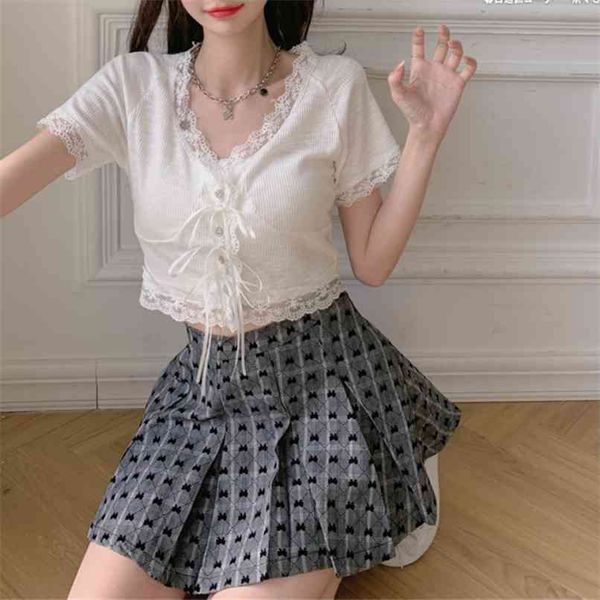 t-shirt women's short bow tie v-neck lace cardigan summer thin ice silk sleeve women shirts 210529, White
t-shirt women's short bow tie v-neck lace cardigan summer thin ice silk sleeve women shirts 210529, White
