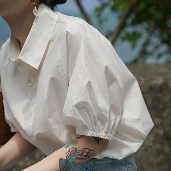 women's blouses & shirts 2021 summer temperament white short-sleeved retro hong kong style shirt
women's blouses & shirts 2021 summer temperament white short-sleeved retro hong kong style shirt