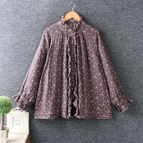 autumn women blouse japan style mori girl stand collar lace print long sleeve loose cotton linen shirt women's blouses & shirts, White
autumn women blouse japan style mori girl stand collar lace print long sleeve loose cotton linen shirt women's blouses & shirts, White
