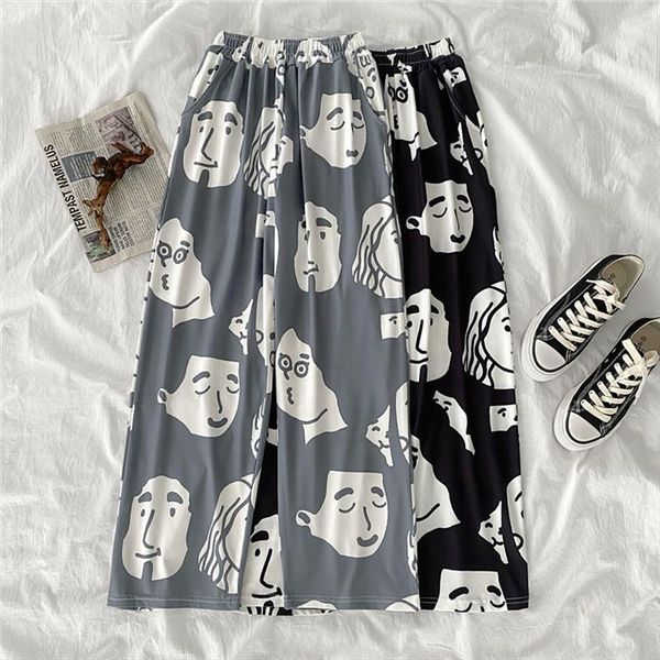 American Street Style Women Pant Wide Leg Summer Thin High Waist Hip Hop Character Print Loose Harajuku Fashion Cool Lady, Black;white
American Street Style Women Pant Wide Leg Summer Thin High Waist Hip Hop Character Print Loose Harajuku Fashion Cool Lady, Black;white