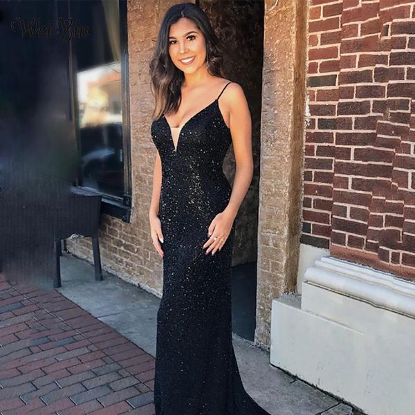 weiyin ae0594 black long evening dresses v-neck mermaid sequined backless formal women elegant party gowns, White;black
weiyin ae0594 black long evening dresses v-neck mermaid sequined backless formal women elegant party gowns, White;black