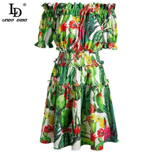 designer summer off shoulder short dress women puff sleeve elastic waist cactus flower print slim mini 210522, Black;gray
designer summer off shoulder short dress women puff sleeve elastic waist cactus flower print slim mini 210522, Black;gray