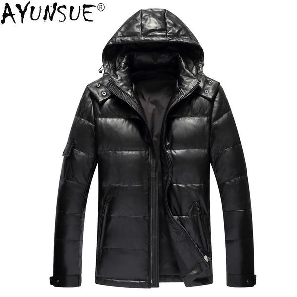men's leather & faux ayunsue men clothing winter down jacket real sheepskin jackets hooded thick coat 2021 mens jaqueta lxr376, Black
men's leather & faux ayunsue men clothing winter down jacket real sheepskin jackets hooded thick coat 2021 mens jaqueta lxr376, Black