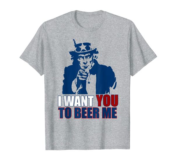 i want you to beer me uncle sam july 4 drinking meme t-shirt, White;black