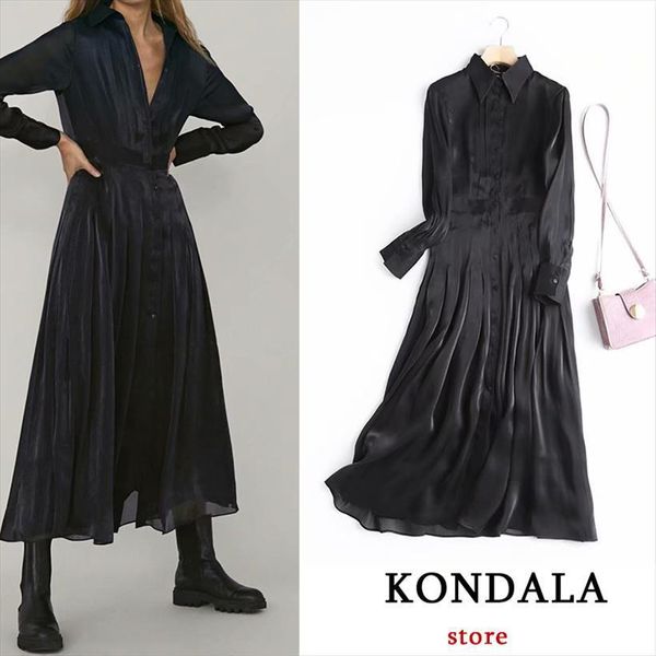 za fashion silk office chic womens dress black drapped elegant long sleeve a line stain vintage vestidos, Black;gray
za fashion silk office chic womens dress black drapped elegant long sleeve a line stain vintage vestidos, Black;gray