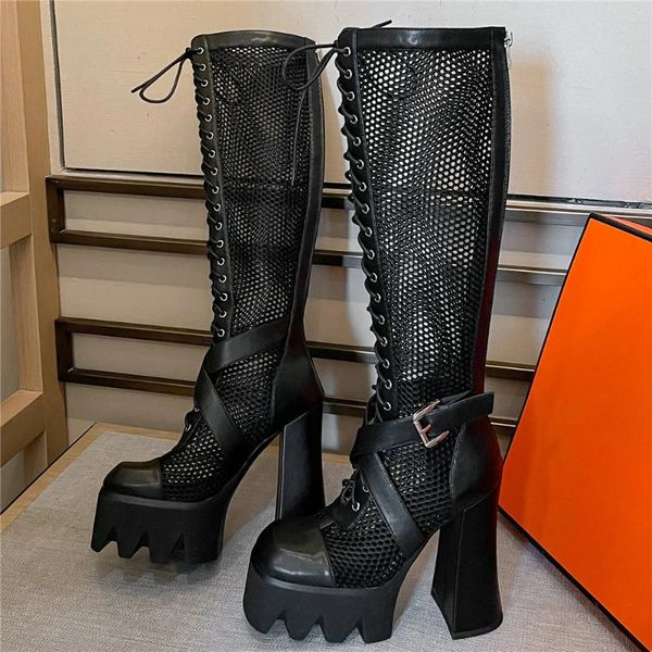 boots lace up straps thigh high sandals women summer genuine leather knee female breathable heel platform pumps shoes, Black
boots lace up straps thigh high sandals women summer genuine leather knee female breathable heel platform pumps shoes, Black