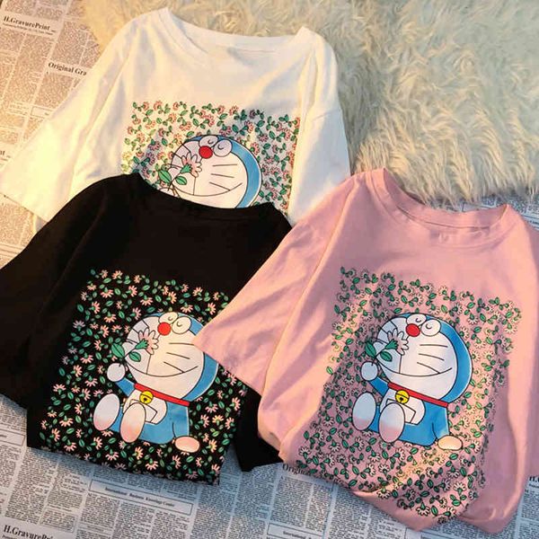 women's t-shirt summer comics women's t-shirts big-size japanese girls the-neck short sleeve of cartoons doraemon print shirt femm, White
women's t-shirt summer comics women's t-shirts big-size japanese girls the-neck short sleeve of cartoons doraemon print shirt femm, White