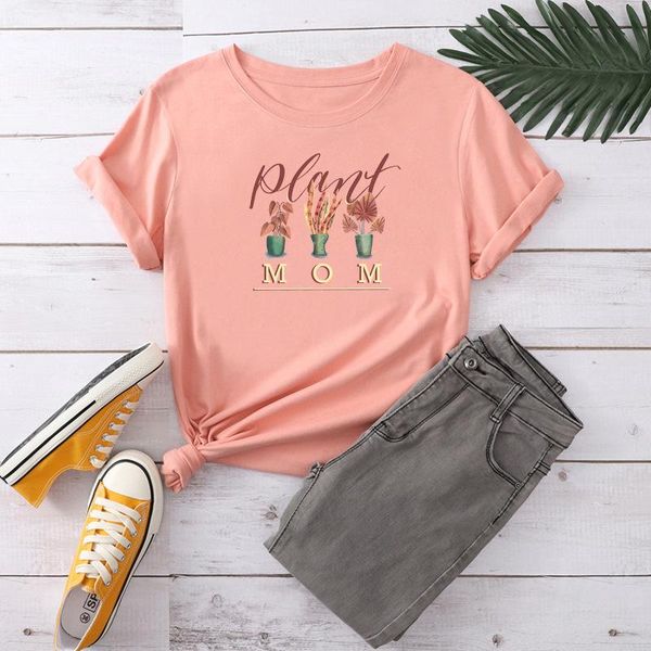 women's t-shirt plant mom printing tshirt woman casual female tee summer plus size t shirt, White
women's t-shirt plant mom printing tshirt woman casual female tee summer plus size t shirt, White