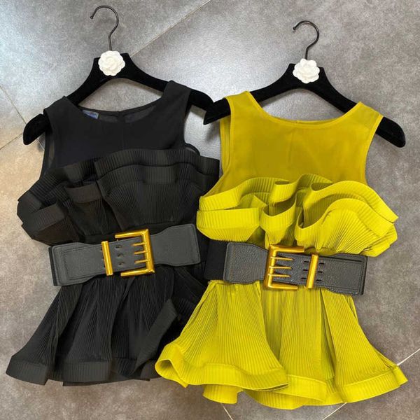 faop summer design sleeveless o neck ruffles short slim blouse with belt women high street fashion gb272 210709, White
faop summer design sleeveless o neck ruffles short slim blouse with belt women high street fashion gb272 210709, White