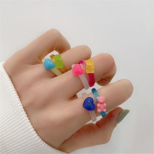 cluster rings 2pcs/set cute funny colorful transparent acrylic resin bear love irregular geometric round finger ring for women party gif, Golden;silver
cluster rings 2pcs/set cute funny colorful transparent acrylic resin bear love irregular geometric round finger ring for women party gif, Golden;silver