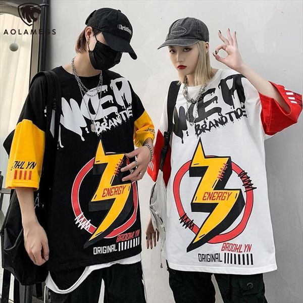 aolamegs college style hip men t shirt hop oversize hit color letter print lovers hole ripped colorful cozy cotton streetwear, White;black
aolamegs college style hip men t shirt hop oversize hit color letter print lovers hole ripped colorful cozy cotton streetwear, White;black