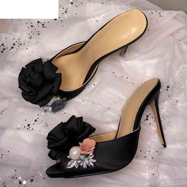 sandals thin high heel slippers women slik stain crystal pearled flower decor peep toe sandals summer party dress shoes stile, Black
sandals thin high heel slippers women slik stain crystal pearled flower decor peep toe sandals summer party dress shoes stile, Black