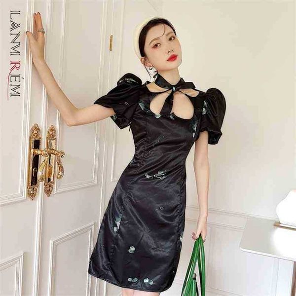 women print hollow out short bubble sleeve dress slim fit lady vintage summer arrivals 2h053 210526, Black;gray
women print hollow out short bubble sleeve dress slim fit lady vintage summer arrivals 2h053 210526, Black;gray