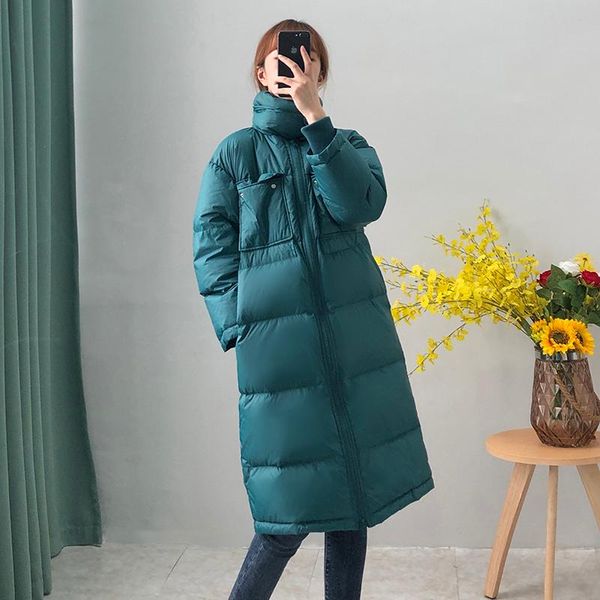 women's down & parkas winter 2021 women puffer jacket white duck female warm coat stand collar loose long parka korean style ladies out, Black
women's down & parkas winter 2021 women puffer jacket white duck female warm coat stand collar loose long parka korean style ladies out, Black