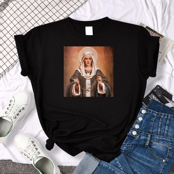 women's t-shirt our lady of the rosary print tshirt for women street -5xl t-shirts summer soft tee clothes harajuku comfortable female, White
women's t-shirt our lady of the rosary print tshirt for women street -5xl t-shirts summer soft tee clothes harajuku comfortable female, White