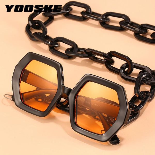 sunglasses yooske fashion punk women vintage unique chain polygon sun glasses female shades large square frame uv400 eyewear men, White;black
sunglasses yooske fashion punk women vintage unique chain polygon sun glasses female shades large square frame uv400 eyewear men, White;black
