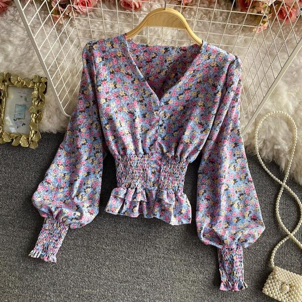 women's blouses & shirts foreign style waist down short 2021 spring sweet temperament lotus leaf swing v-neck floral chiffon blouse, White
women's blouses & shirts foreign style waist down short 2021 spring sweet temperament lotus leaf swing v-neck floral chiffon blouse, White