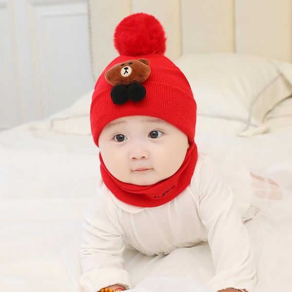 party hats baby hat with scarf bear pompom for 100 days birthday kids children wool warm knitted
party hats baby hat with scarf bear pompom for 100 days birthday kids children wool warm knitted